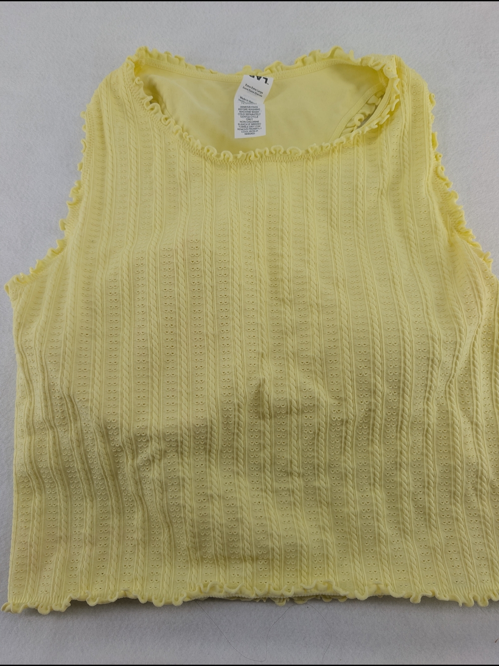JoyLab butter-yellow ribbed knit Sleeveless Ribbed Knit Tank Top - Light Yellow
